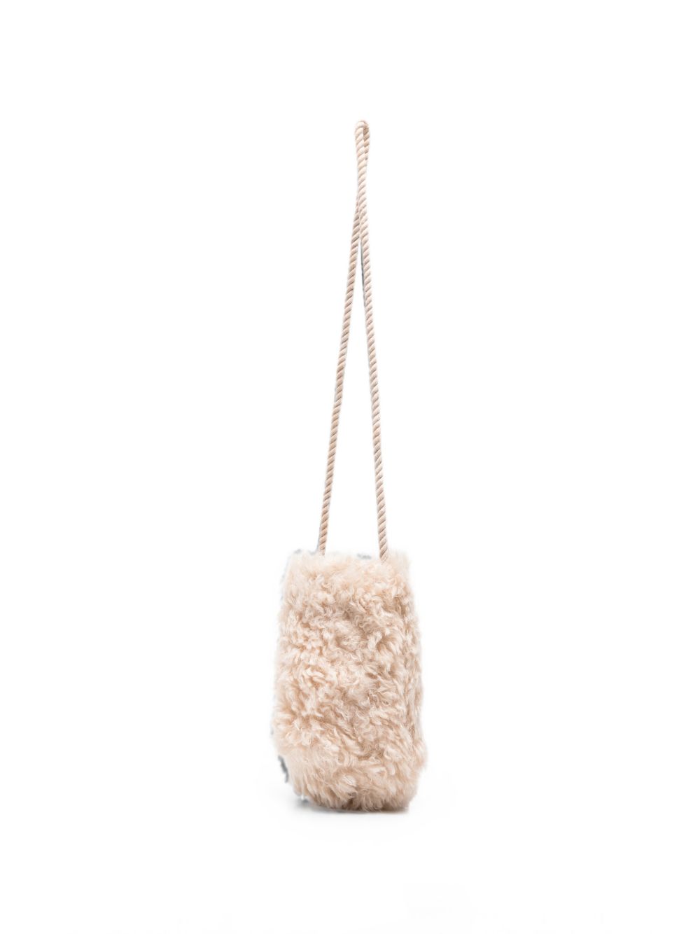 Borsa a tracolla Bonton Kids beige con strappo di corda finta in shearling BD99022 120 BONTON KIDS