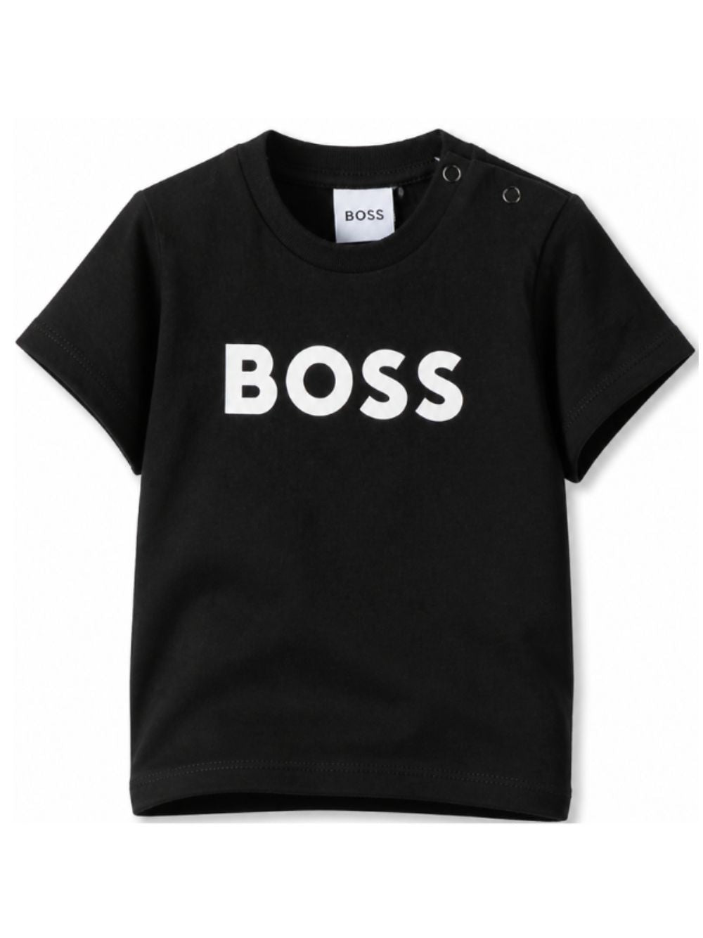 T-shirt per neonato Boss Kids nera con logo sul davanti J05P12 09B BOSS KIDS
