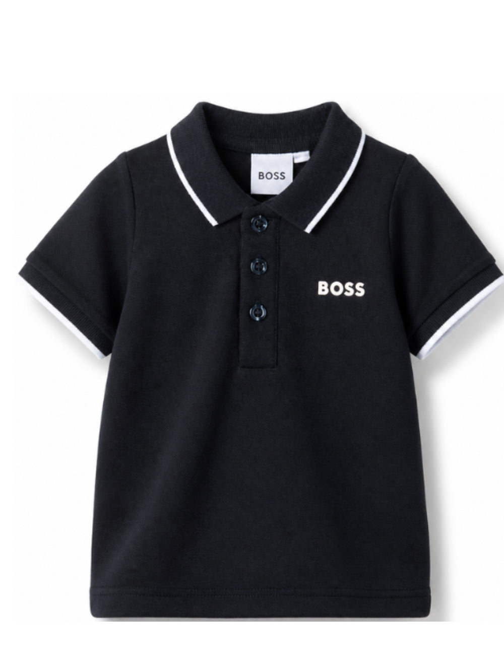 Polo con stampa per neonato Boss KIds blu con orlo dritto J05P13 849 BOSS KIDS