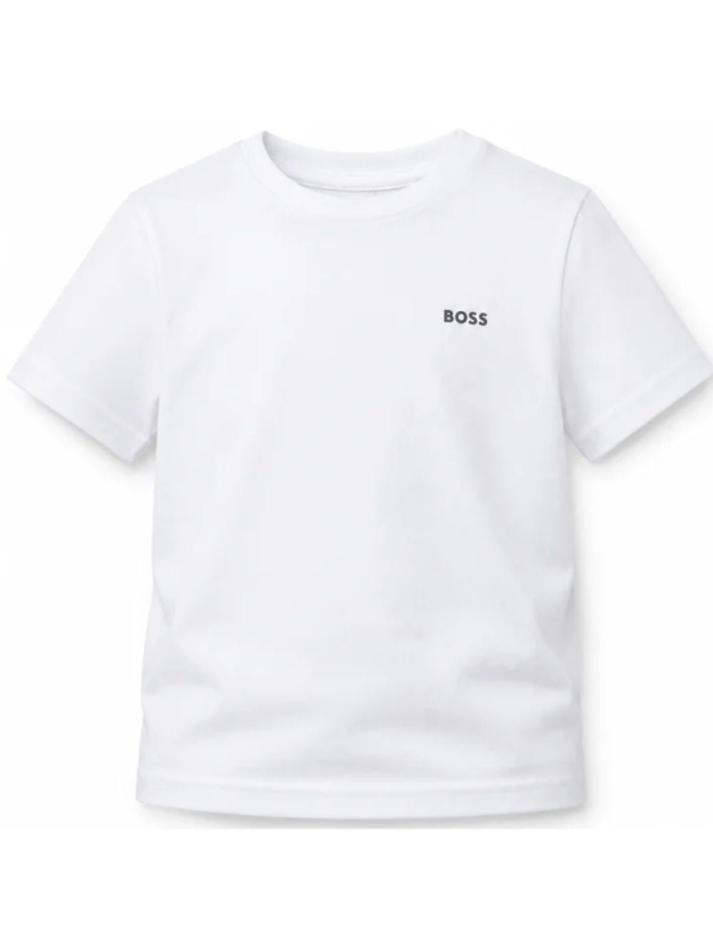 T-shirt per bambino Boss Kids bianca con logo sul davanti J25P23 10P BOSS KIDS