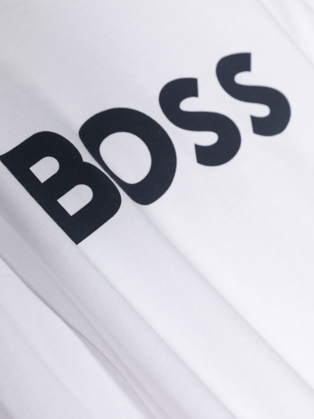 T-shirt per bambino Boss Kids bianca con stampa logo sul davanti J25P25 10P BOSS KIDS