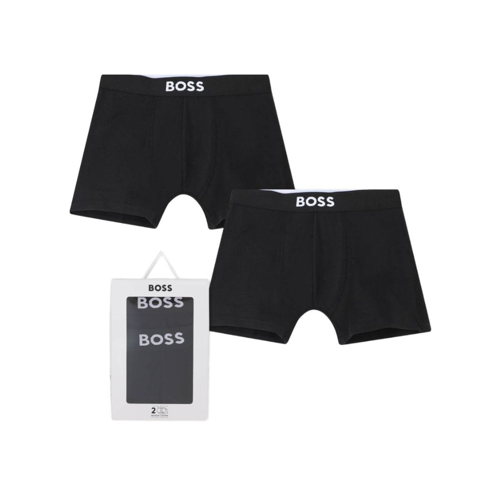 Set 2 boxer per bambino Boss Kids neri con stampa J52665 09B BOSS KIDS