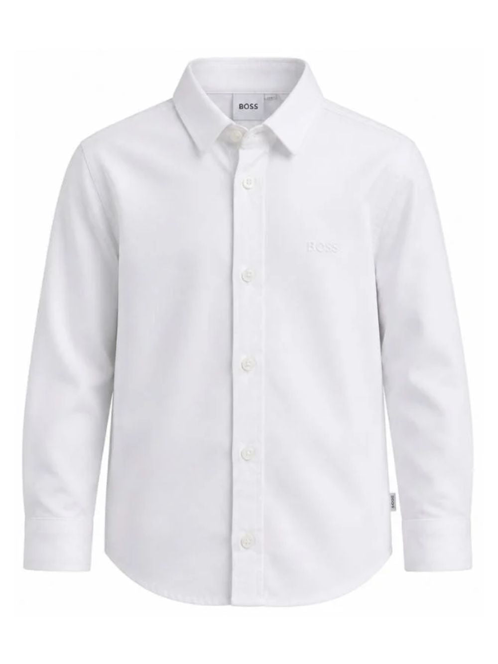 Camicia per bambino Boss Kids bianca con logo ricamato J52675 10P BOSS KIDS