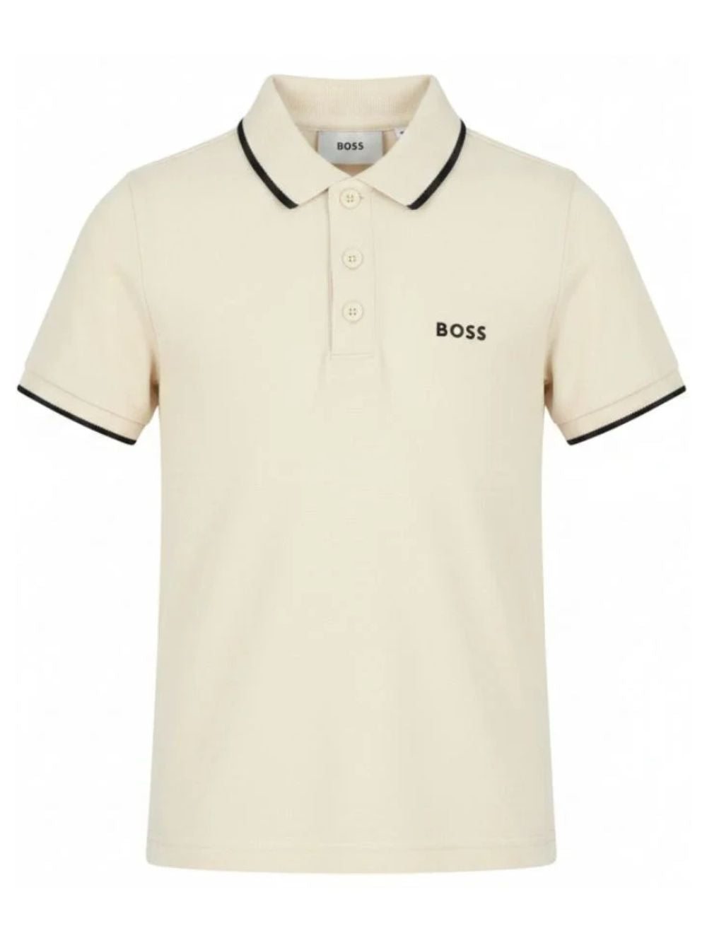 T-shirt per bambino Boss Kids beige con colletto stile polo J53169 21C BOSS KIDS