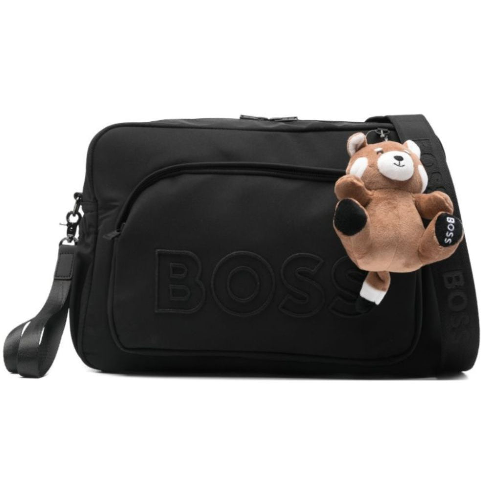 Borsa fasciatoio per neonato Boss Kids nera con portachiavi rimovibile J53178 09B BOSS KIDS