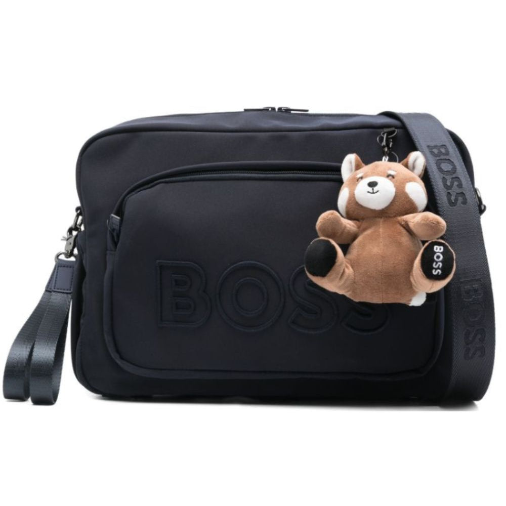 Borsa fasciatoio per neonato Boss Kids blu con portachiavi rimovibile J53178 849 BOSS KIDS