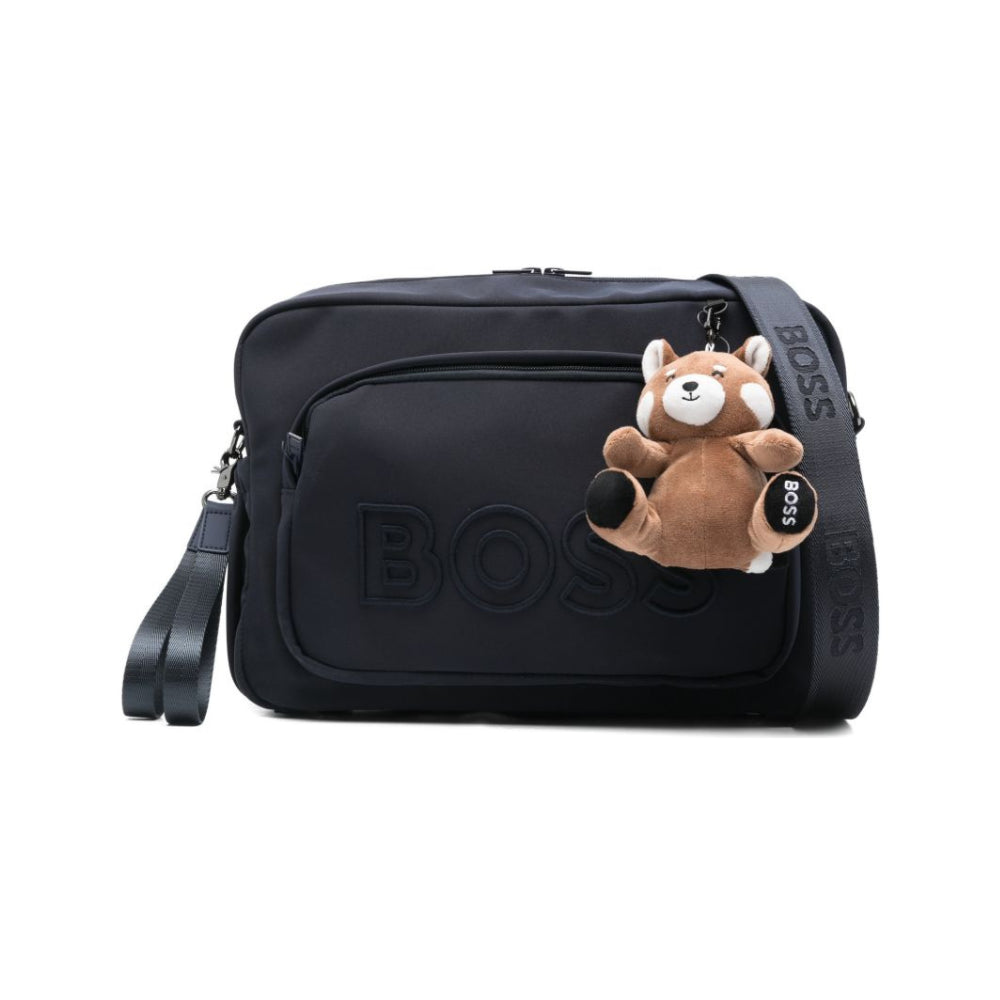 Borsa fasciatoio per neonato Boss Kids blu con portachiavi rimovibile J53178 849 BOSS KIDS