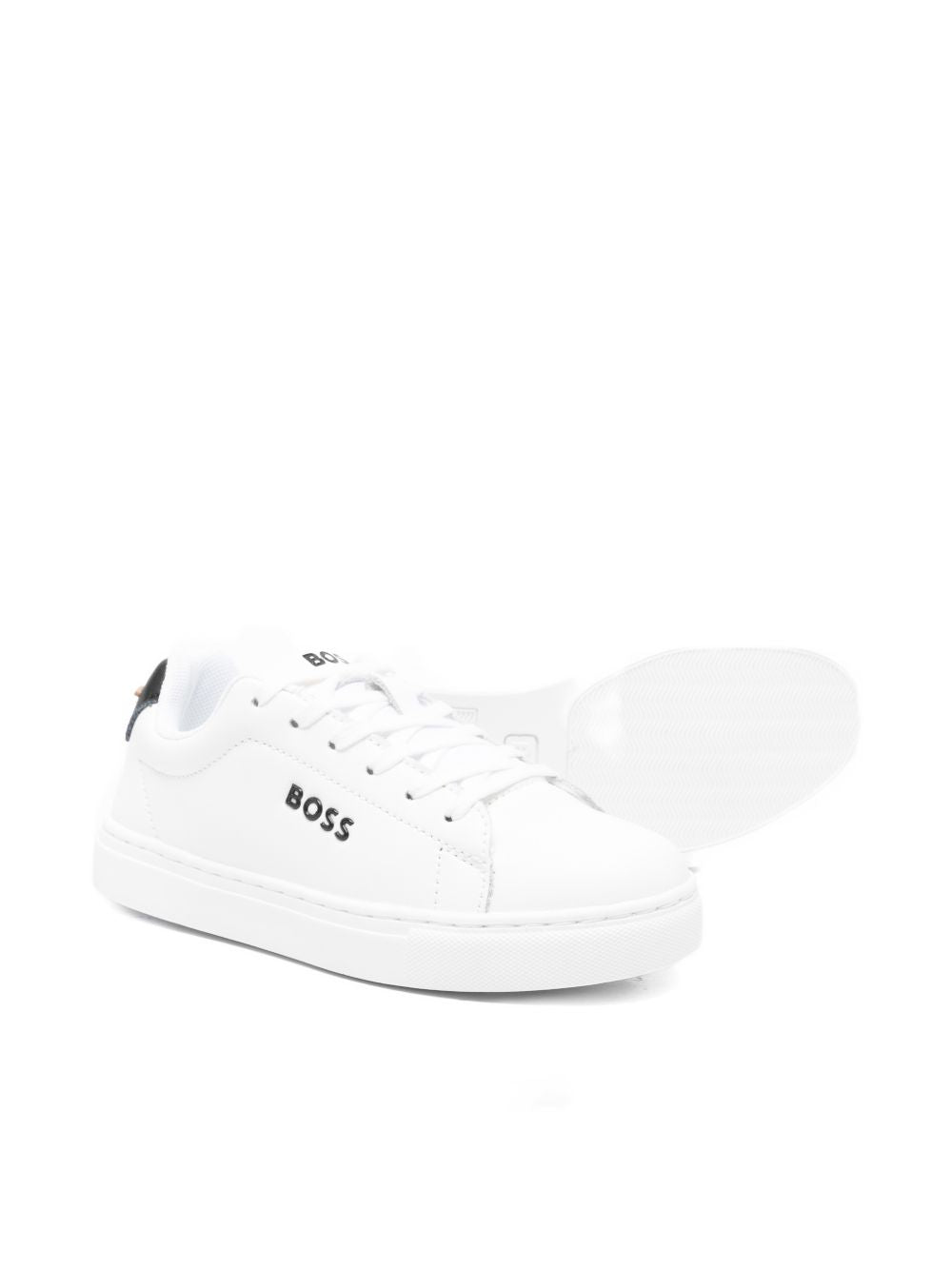 Sneakers per bambino Boss Kids bianche con logo sulla linguetta J53248 10P BOSS KIDS
