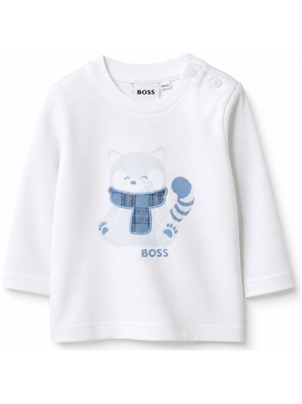 T-shirt per neonato Boss Kids bianca con stampa grafica sul davanti J53287 10P BOSS KIDS