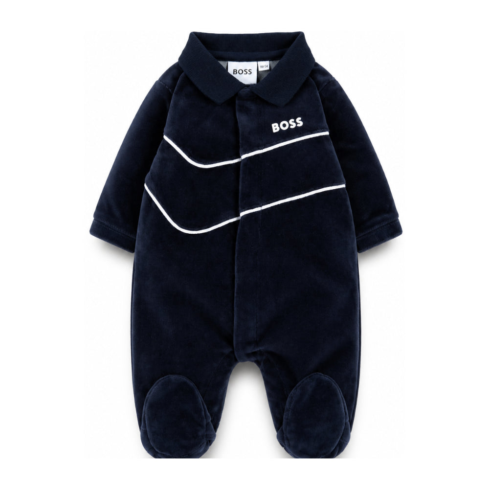 Tutina per neonato Boss Kids blu con colletto J53288 849 BOSS KIDS