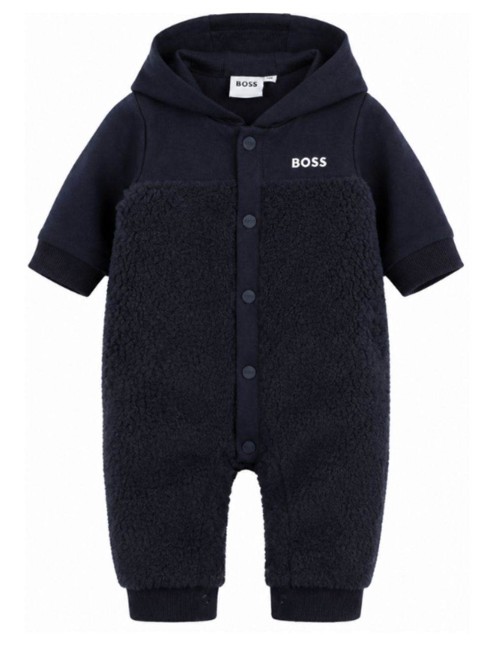 Tutina per neonato Boss Kids blu con cappuccio J53297 849 BOSS KIDS