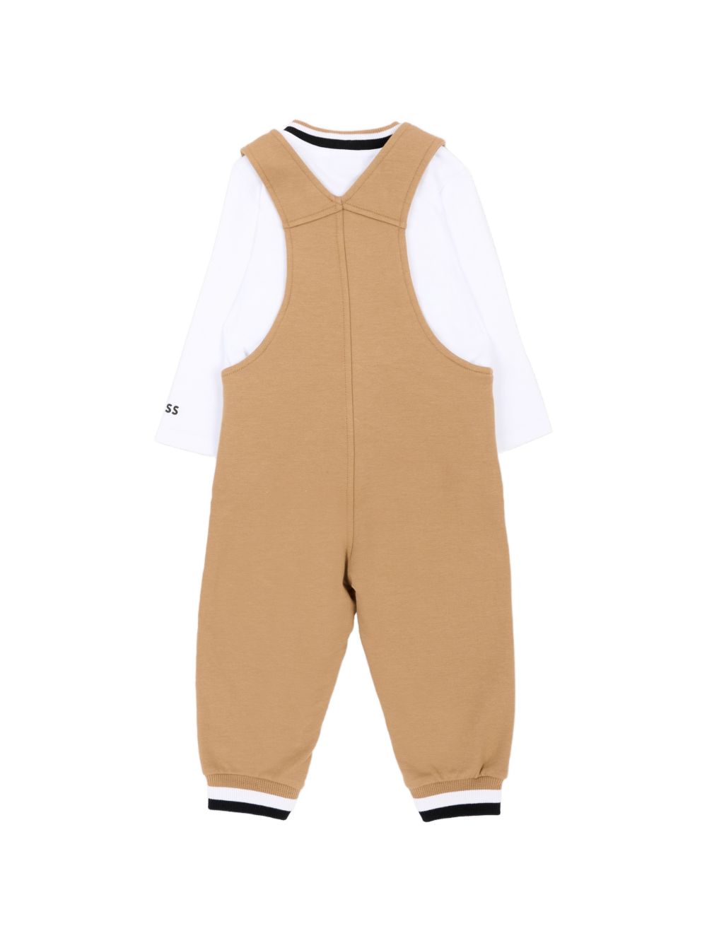 Salopette per neonato Boss Kids beige con applicazione J53301 269 BOSS KIDS