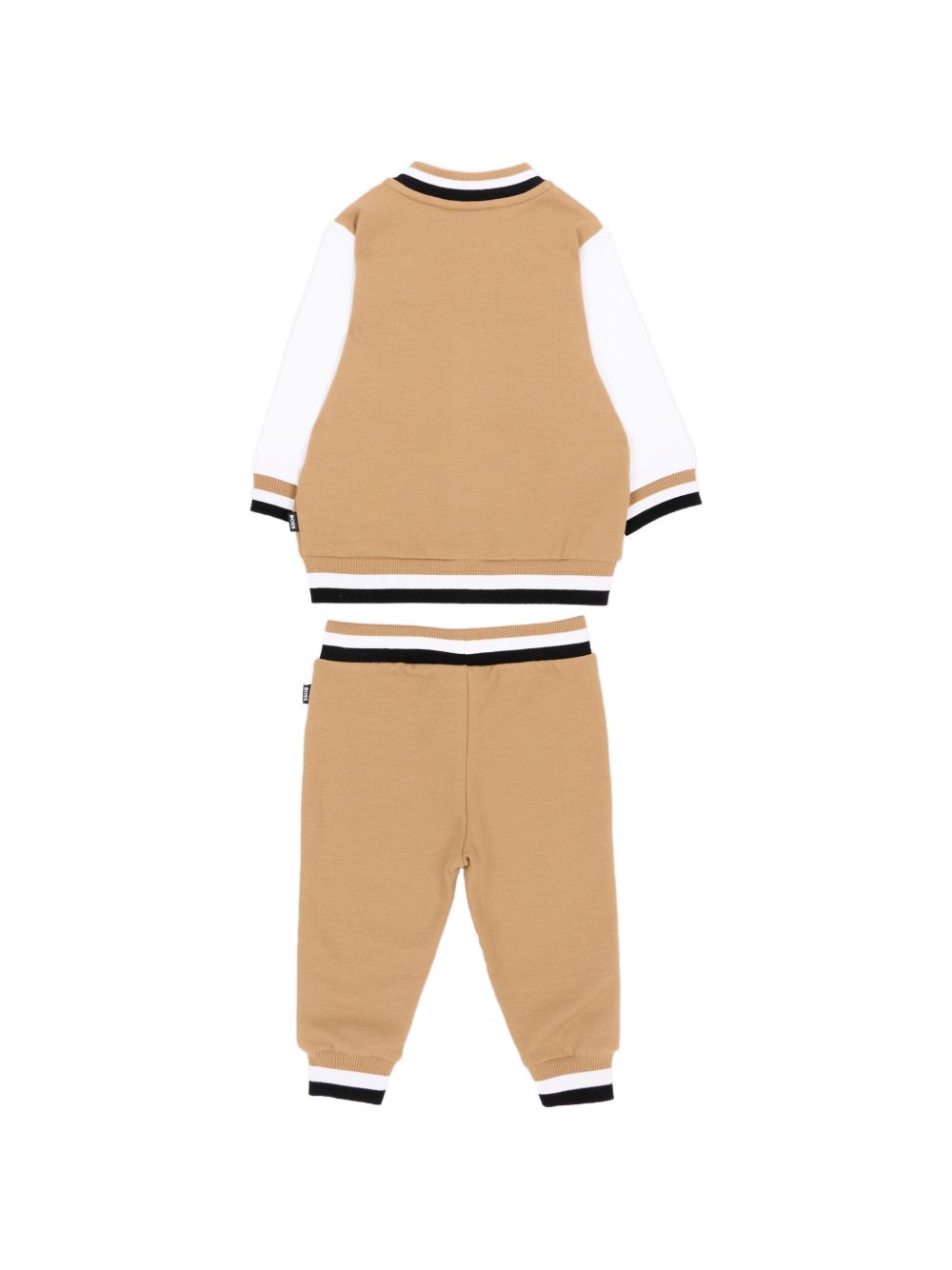 Set tre pezzi per neonato Boss Kids beige con logo sul davanti J53305 269 BOSS KIDS