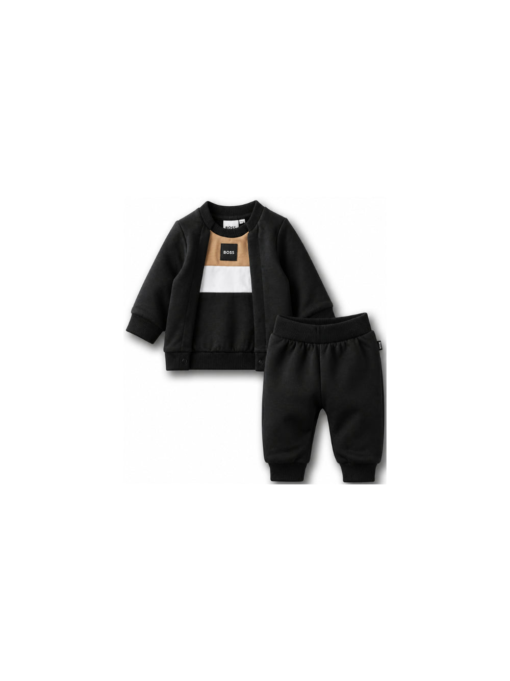 Completo sportivo per neonato Boss Kids nero con applicazione logo J53308 09B BOSS KIDS
