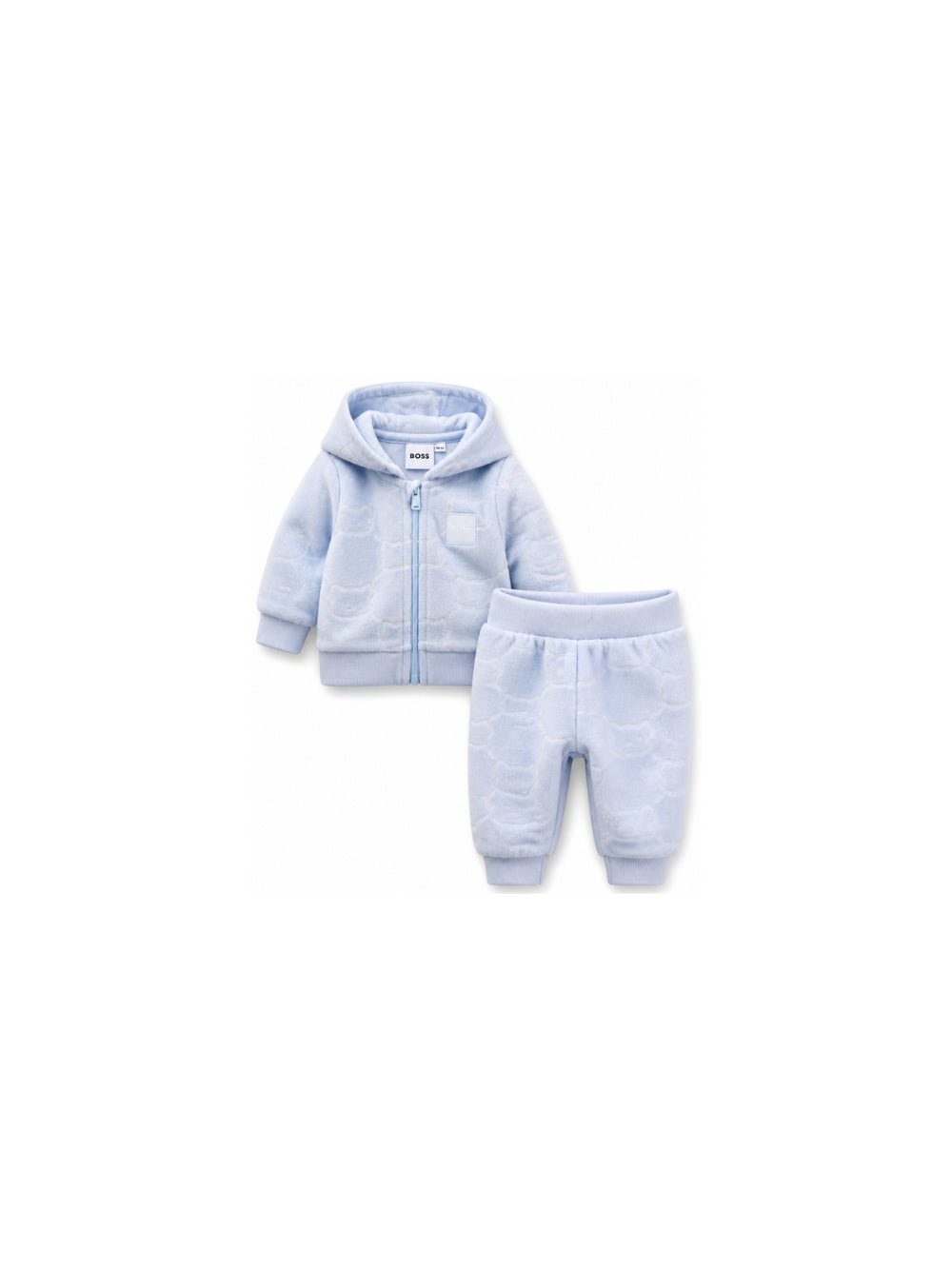 Tuta sportiva con cappuccio Boss Kids azzurra con effetto velluto J53310 771 BOSS KIDS