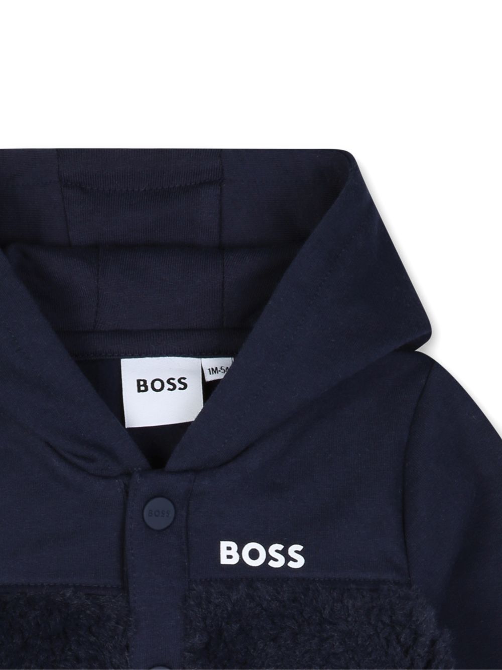 Tuta sportiva con logo per neonato Boss Kids blu con cappuccio J53312 849 BOSS KIDS