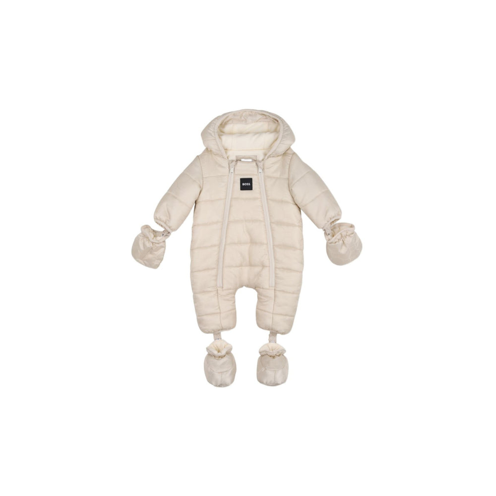 Tuta da neve per neonato Boss Kids beige con finitura imbottita J53317 21K BOSS KIDS