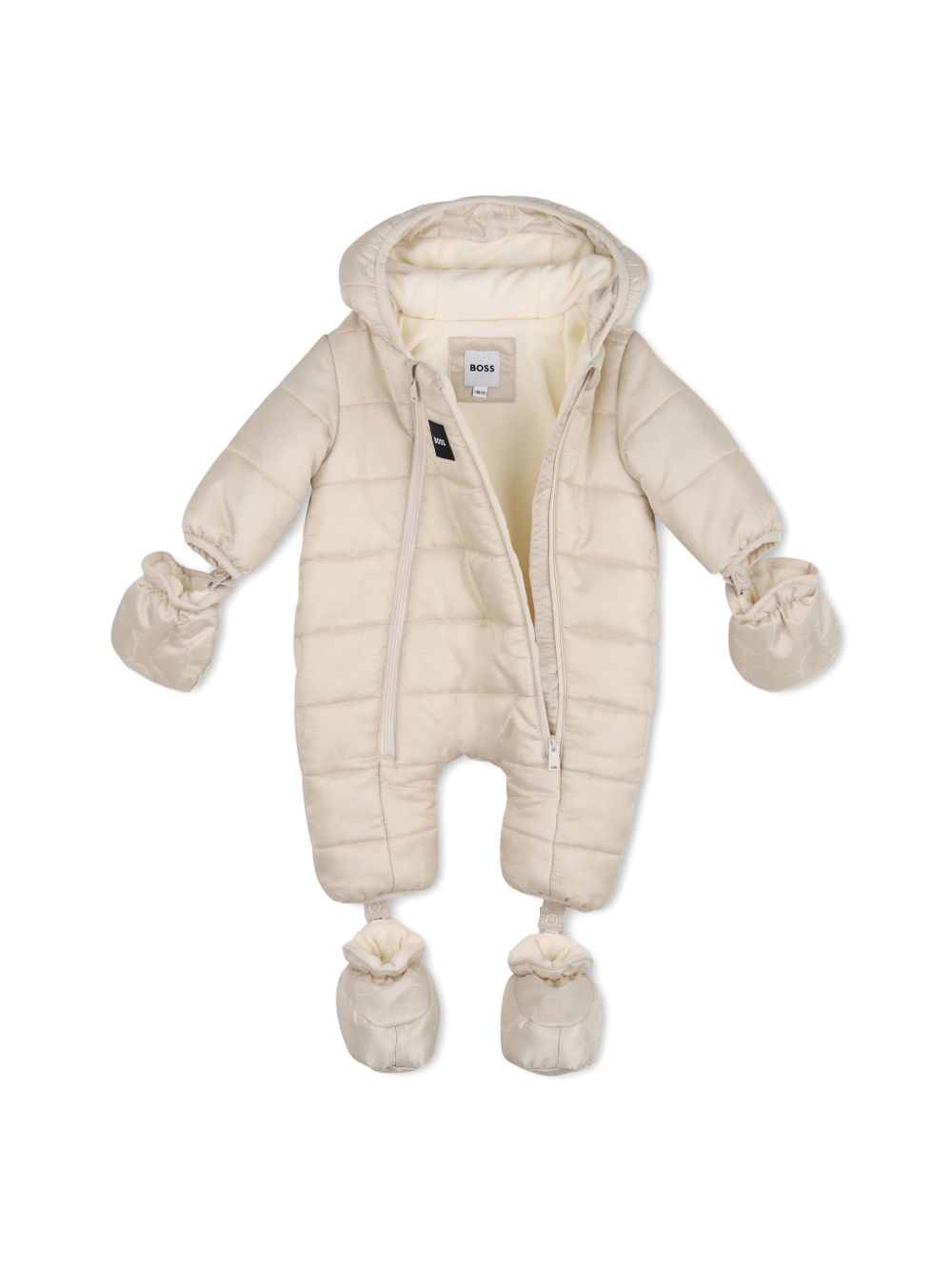 Tuta da neve per neonato Boss Kids beige con finitura imbottita J53317 21K BOSS KIDS