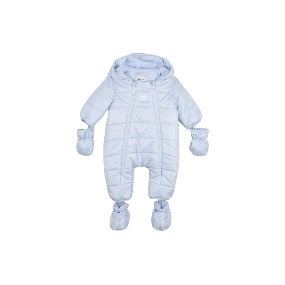 Tuta da neve per neonato Boss Kids azzurra con finitura imbottita J53317 771 BOSS KIDS