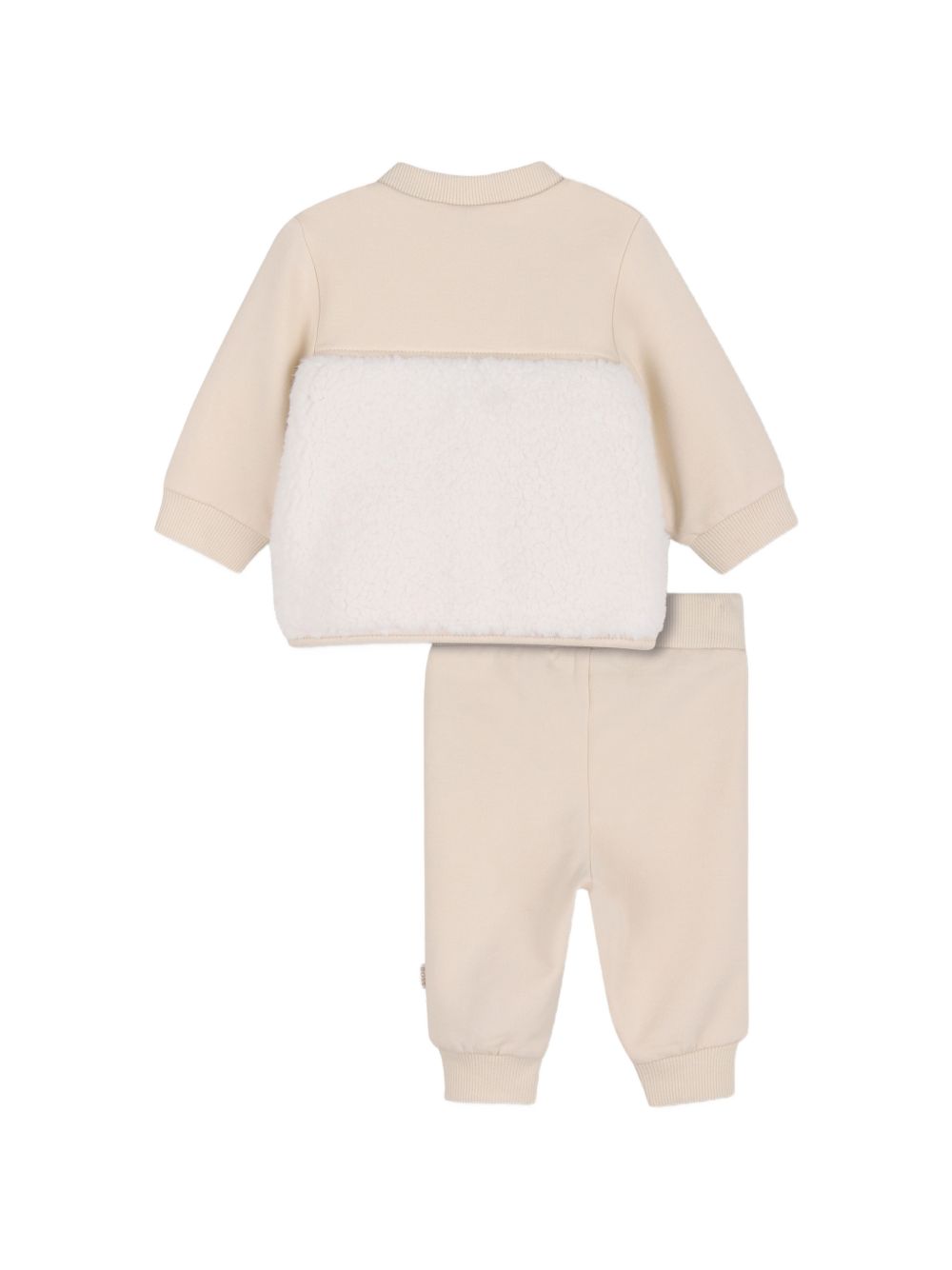 Tuta sportiva per neonato Boss Kids beige con inserti in pelliccia sintetica J53320 21K BOSS KIDS