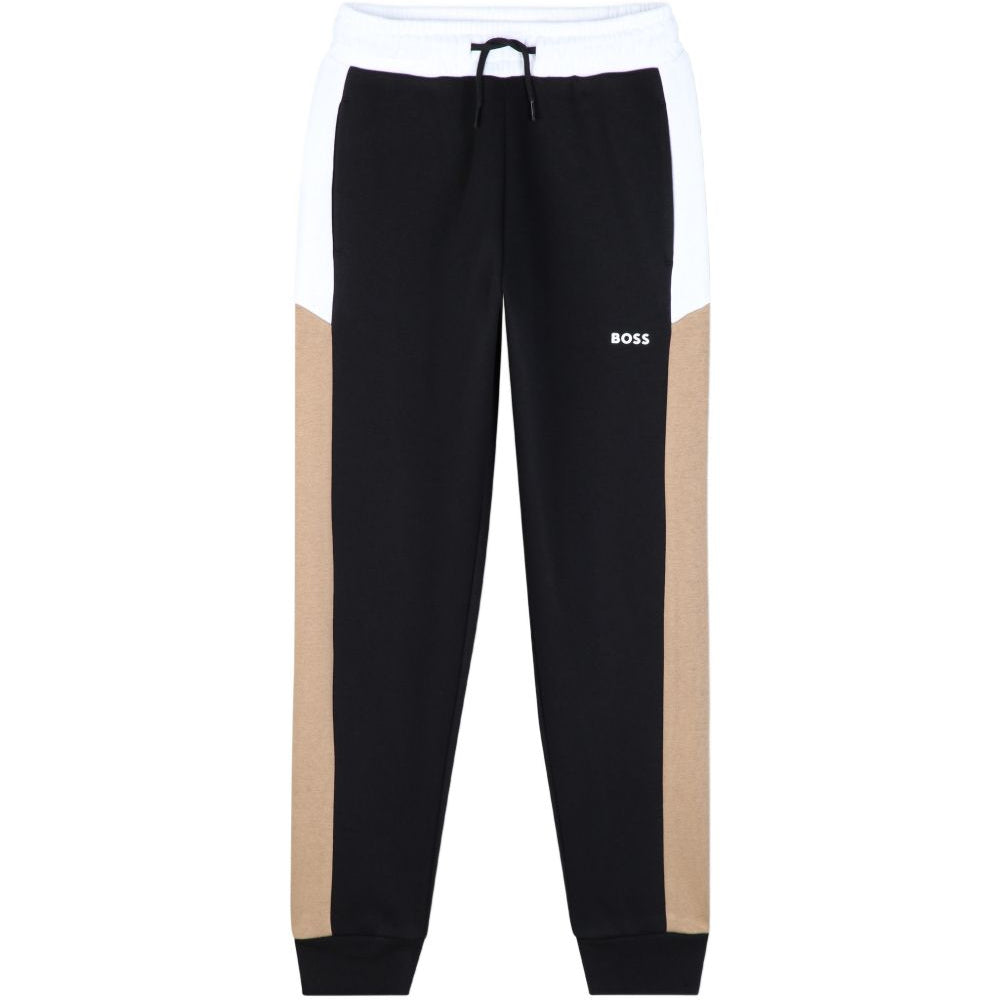 Pantaloni sportivi per bambino Boss Kids neri con stampa logo J53341 09B BOSS KIDS