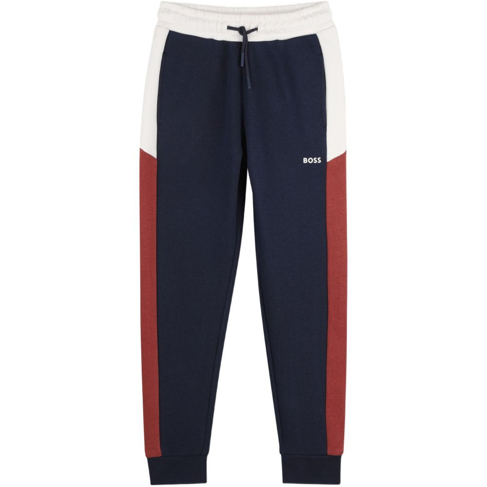 Pantaloni sportivi per bambino Boss Kids blu con stampa logo J53341 849 BOSS KIDS