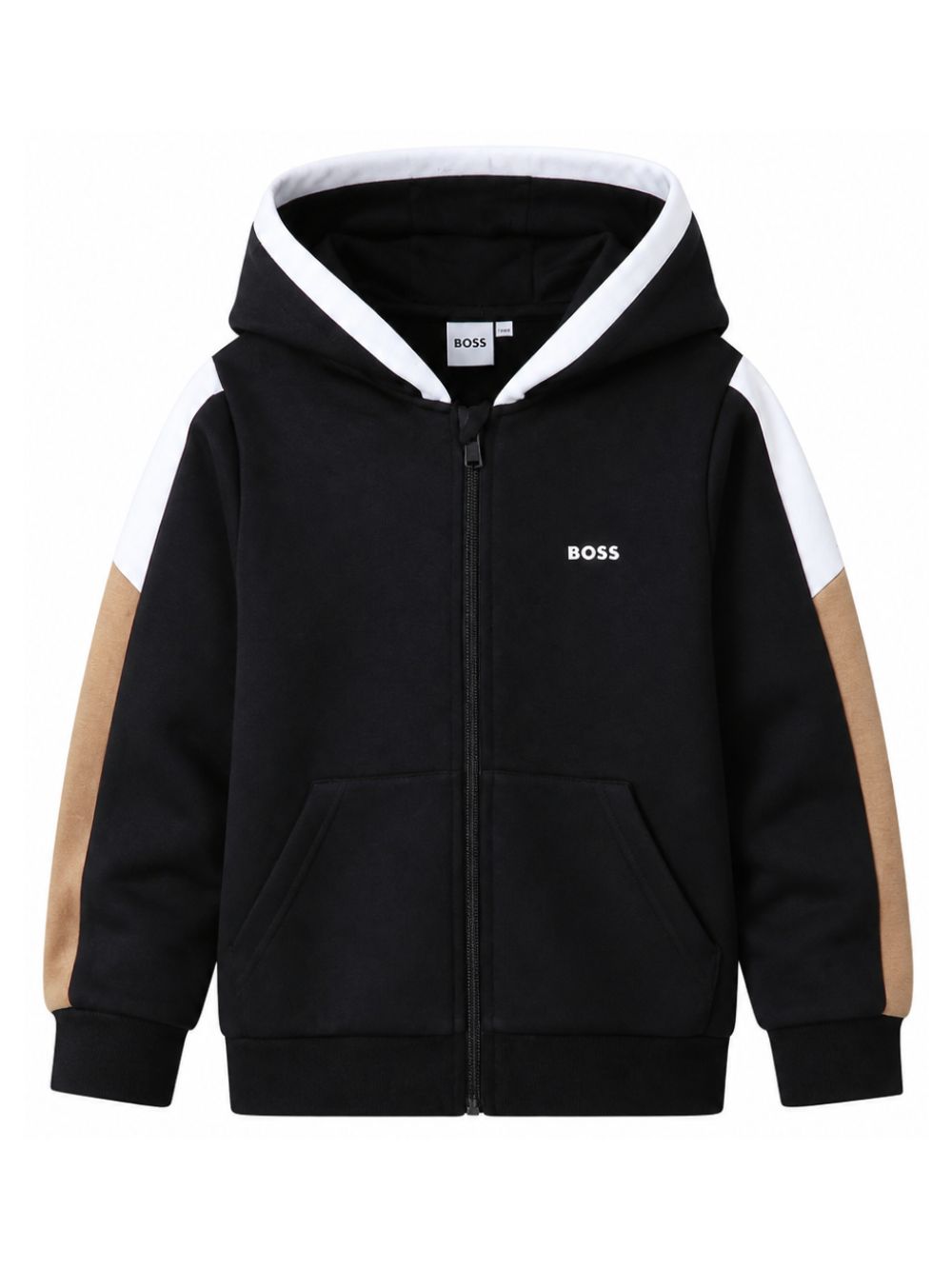 Felpa per bambino Boss Kids nera con logo sul davanti J53368 09B BOSS KIDS