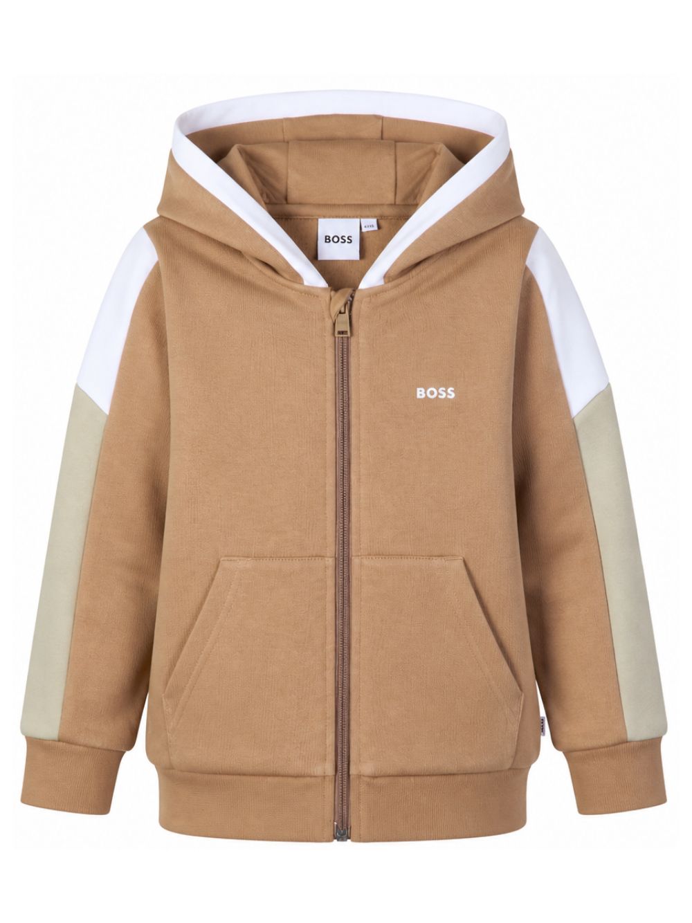 Felpa per bambino Boss Kids marrone con logo sul davanti J53368 269 BOSS KIDS
