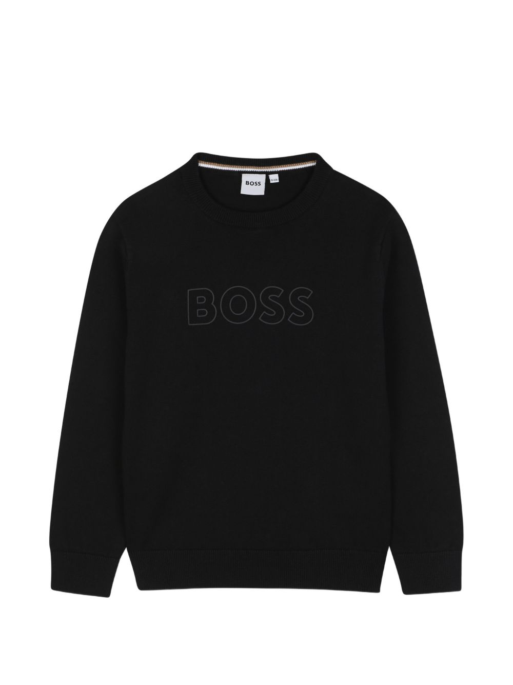 Maglione per bambino Boss Kids nero con logo ricamato sul davanti J53388 09B BOSS KIDS