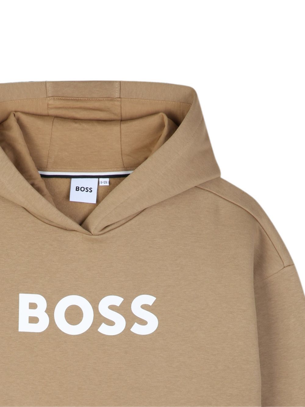Felpa per bambino Boss Kids beige con logo sul davanti J53396 269 BOSS KIDS