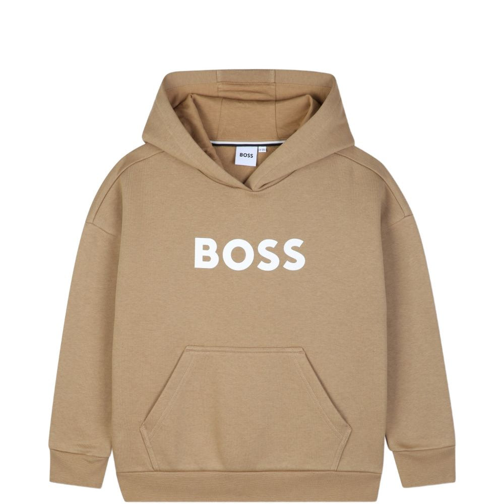 Felpa per bambino Boss Kids beige con logo sul davanti J53396 269 BOSS KIDS