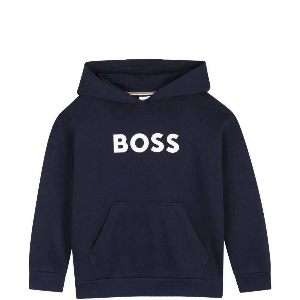 Felpa per bambino Boss Kids blu con logo sul davanti J53396 849 BOSS KIDS