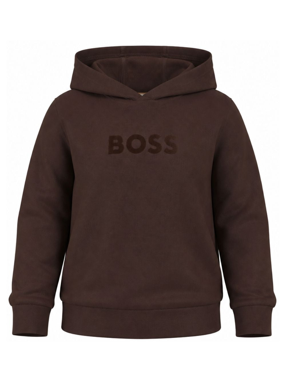 Felpa per bambino Boss Kids marrone con stampa con logo sul davanti J53400 343 BOSS KIDS