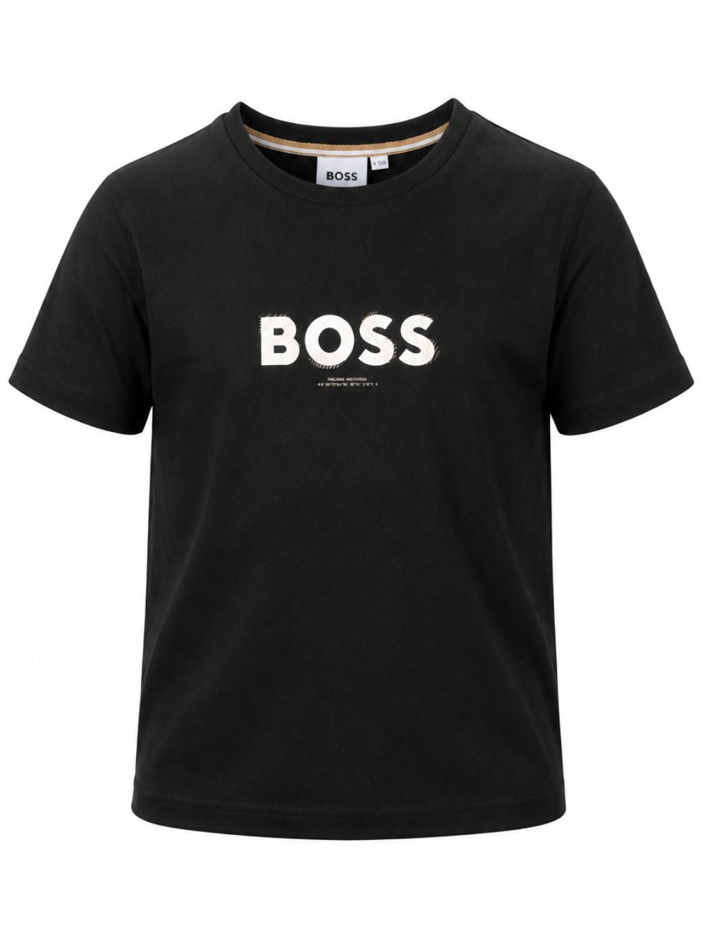 T-shirt per bambino Boss Kids nera con logo sul davanti J53404 09B BOSS KIDS