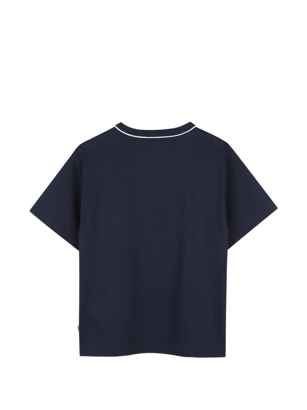 T-shirt per bambino Boss Kids blu con logo sul davanti J53413 849 BOSS KIDS