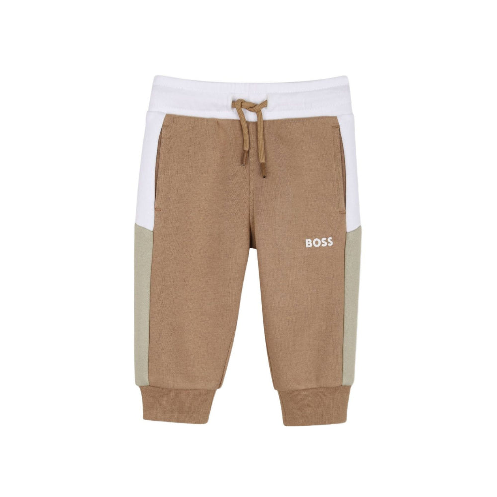 Pantaloni per neonato Boss Kids marrone con design a inserti J53468 269 BOSS KIDS