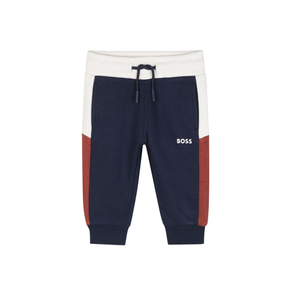 Pantaloni sportivi per neonato Boss Kids blu con stampa logo J53468 849 BOSS KIDS