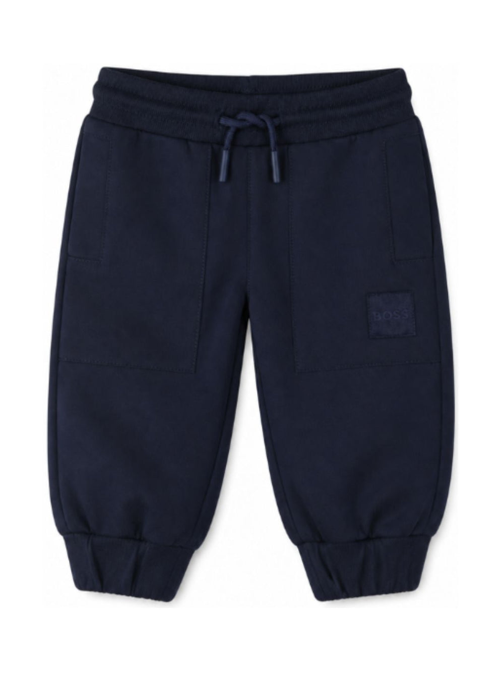 Pantaloni sportivi per neonato Boss Kids blu con logo sul davanti J53471 849 BOSS KIDS