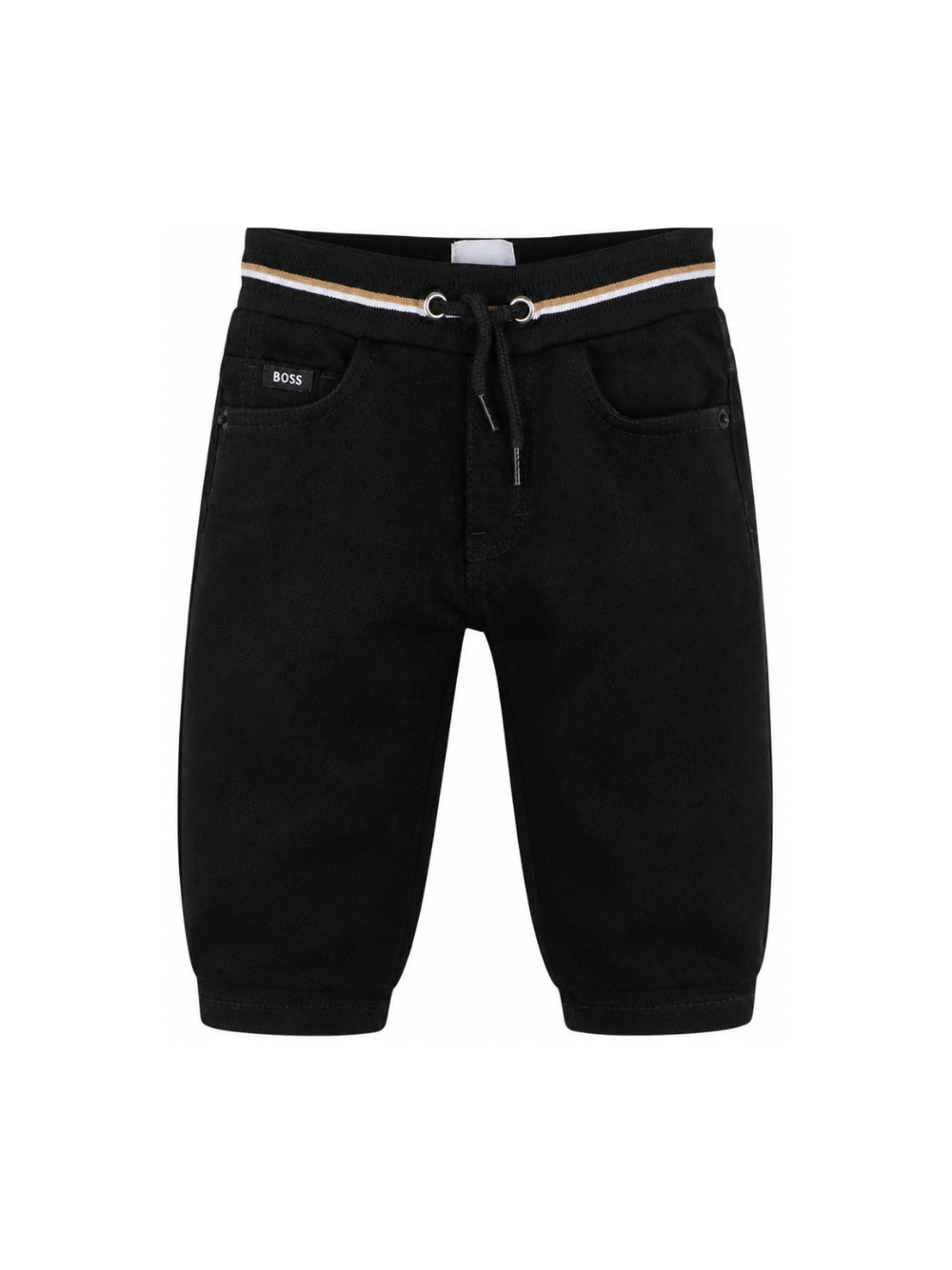 Jeans per neonato Boss Kids neri con vita con coulisse J53475 09B BOSS KIDS
