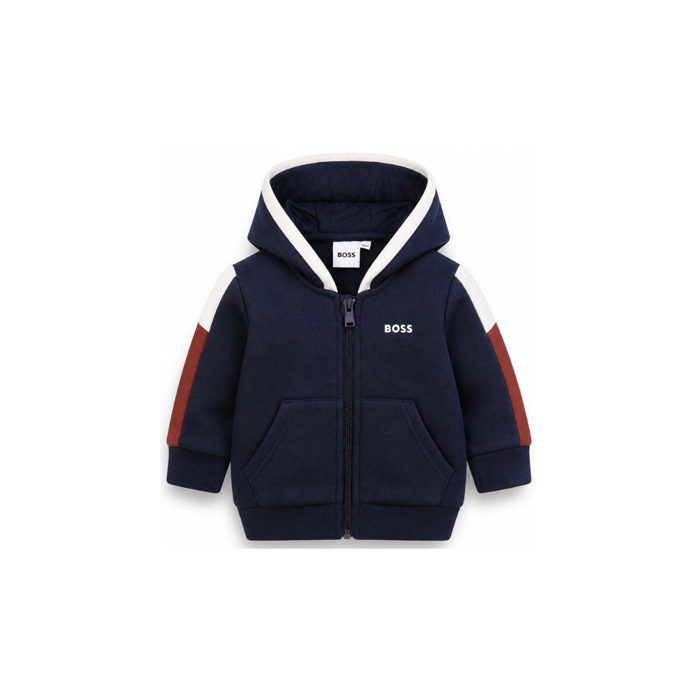Felpa per neonato Boss Kids blu con stampa con logo sul petto J53480 849 BOSS KIDS