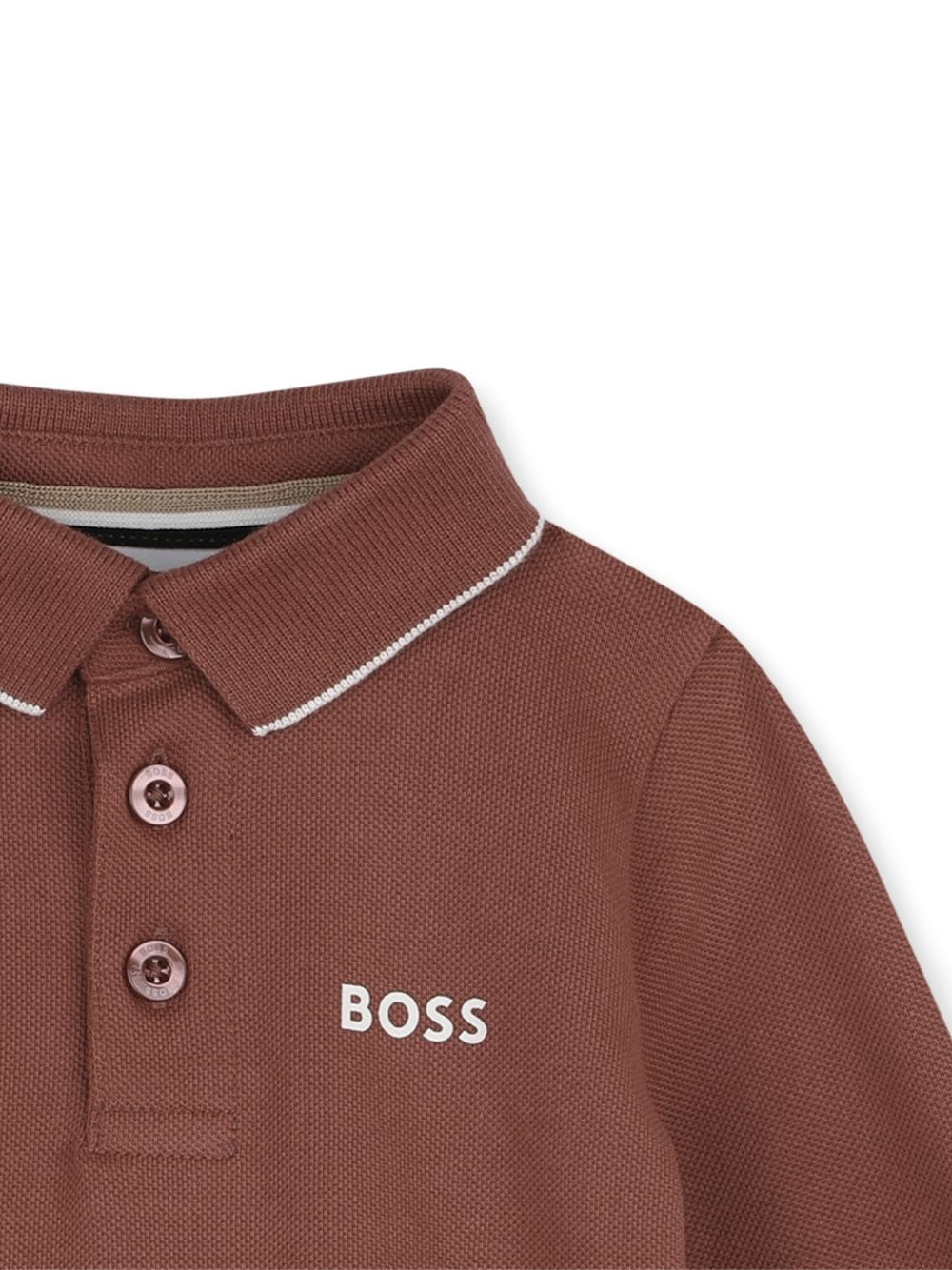 T-shirt per neonato Boss Kids marrone con colletto stile polo J53481 95G BOSS KIDS