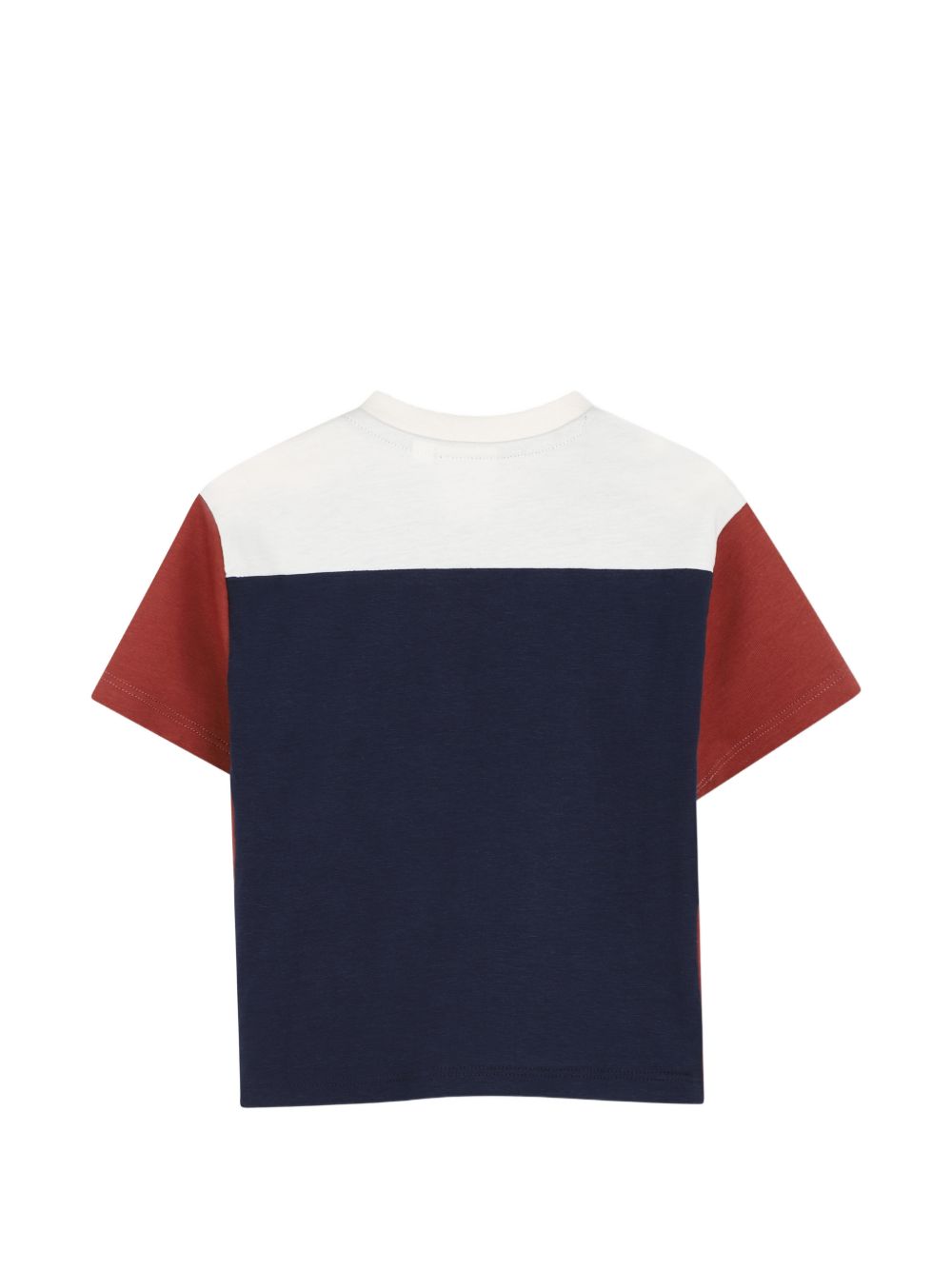 T-shirt per neonato Boss Kids blu con design color-block J53483 849 BOSS KIDS