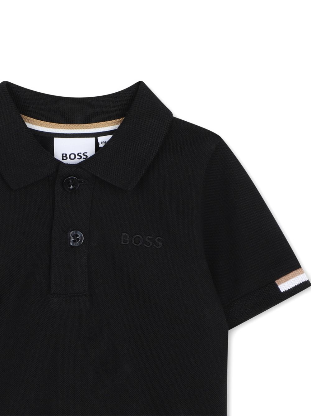 T-shirt per neonato Boss Kids nera con colletto stile polo J53484 09B BOSS KIDS