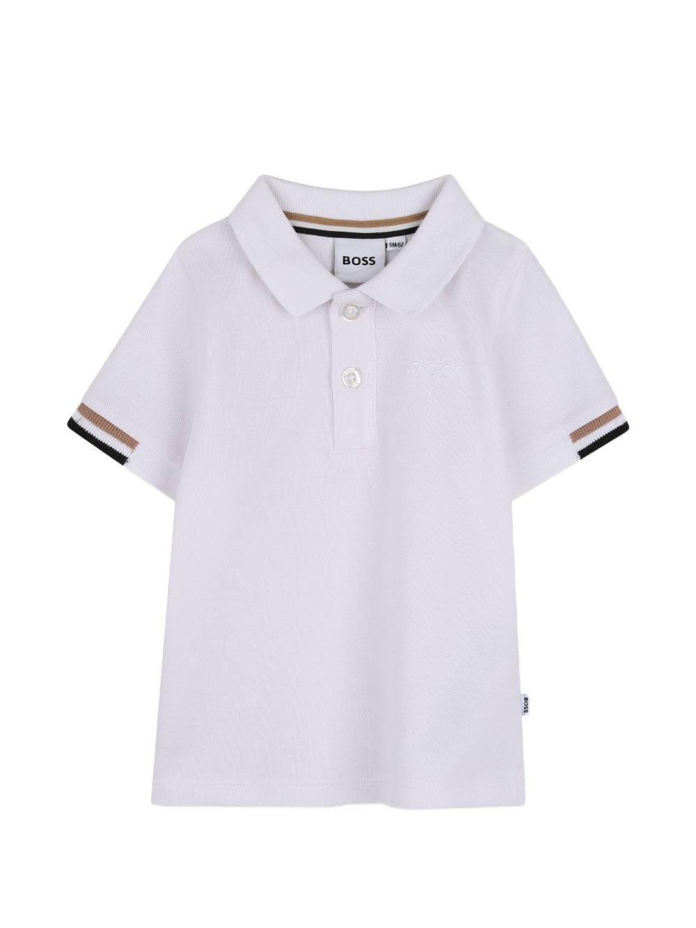 T-shirt per neonato Boss Kids bianca con colletto stile polo J53484 10P BOSS KIDS