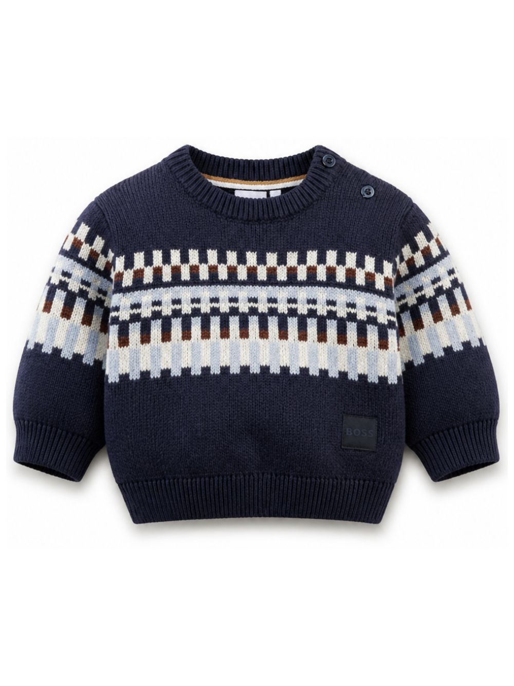 Maglione per neonato Boss Kids blu con motivo Fair Isle J53487 849 BOSS KIDS