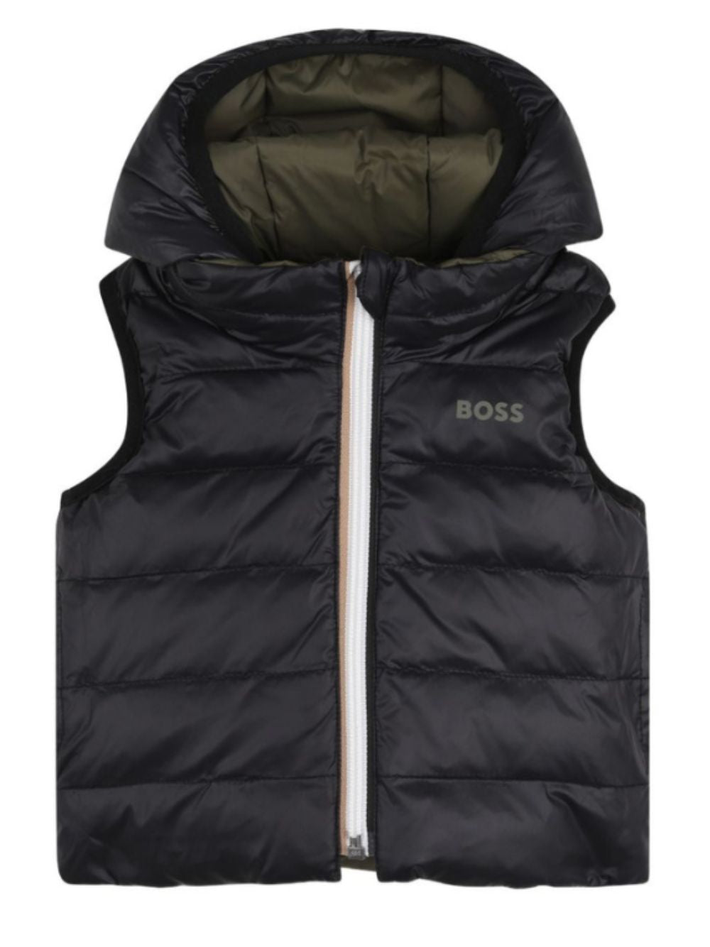 Gilet imbottito per neonato Boss Kids nero reversibile verde J53506 63D BOSS KIDS