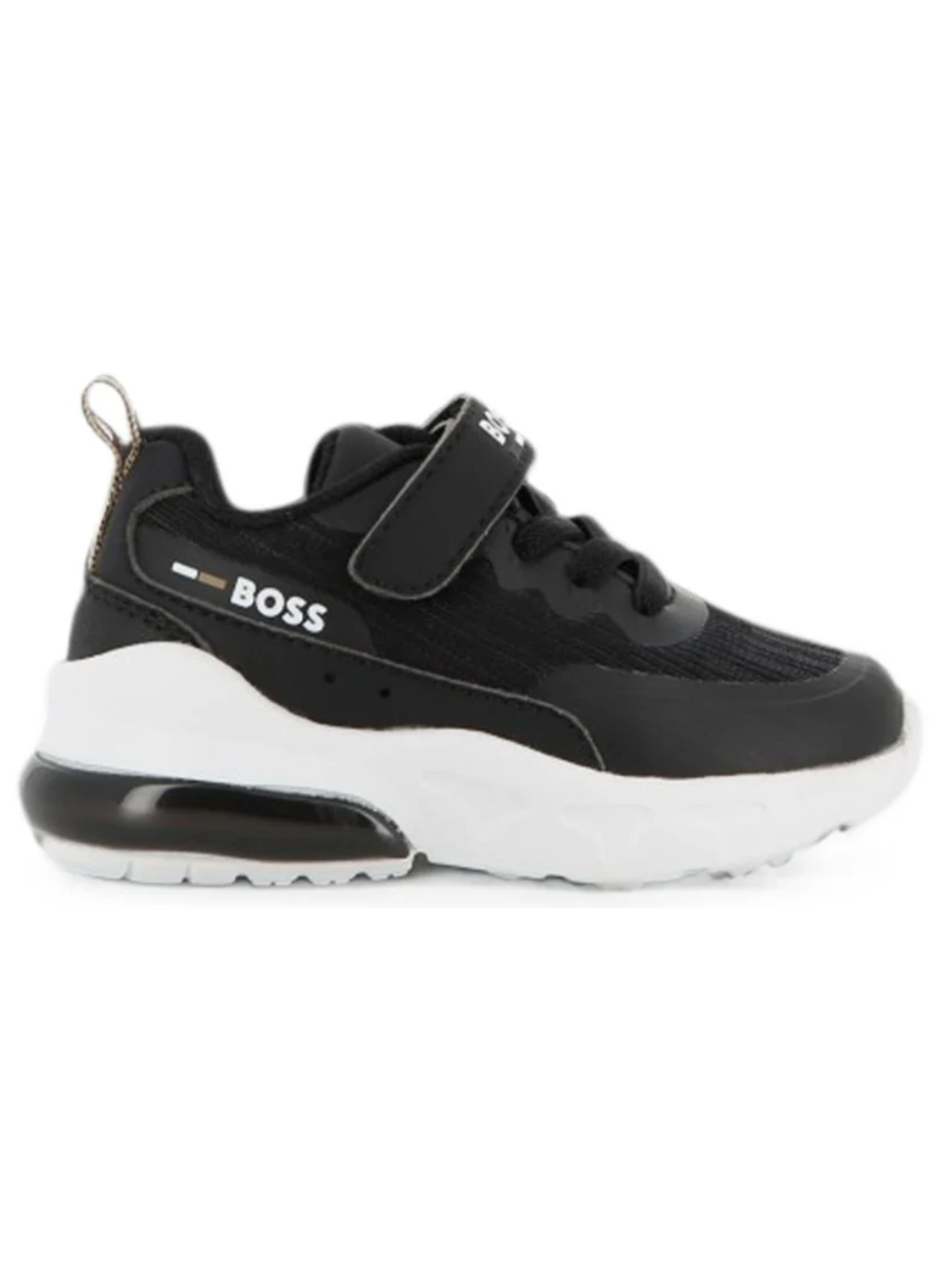 Sneakers per bambino Boss Kids nere con stampa con logo laterale J53543 09B BOSS KIDS