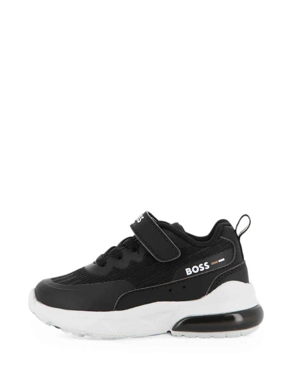 Sneakers per bambino Boss Kids nere con stampa con logo laterale J53543 09B BOSS KIDS