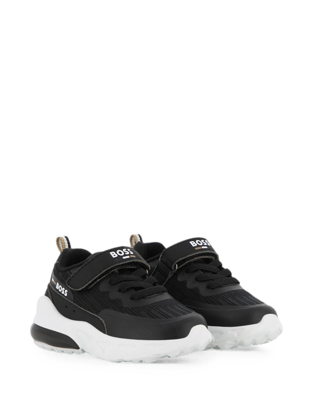 Sneakers per bambino Boss Kids nere con stampa con logo laterale J53543 09B BOSS KIDS