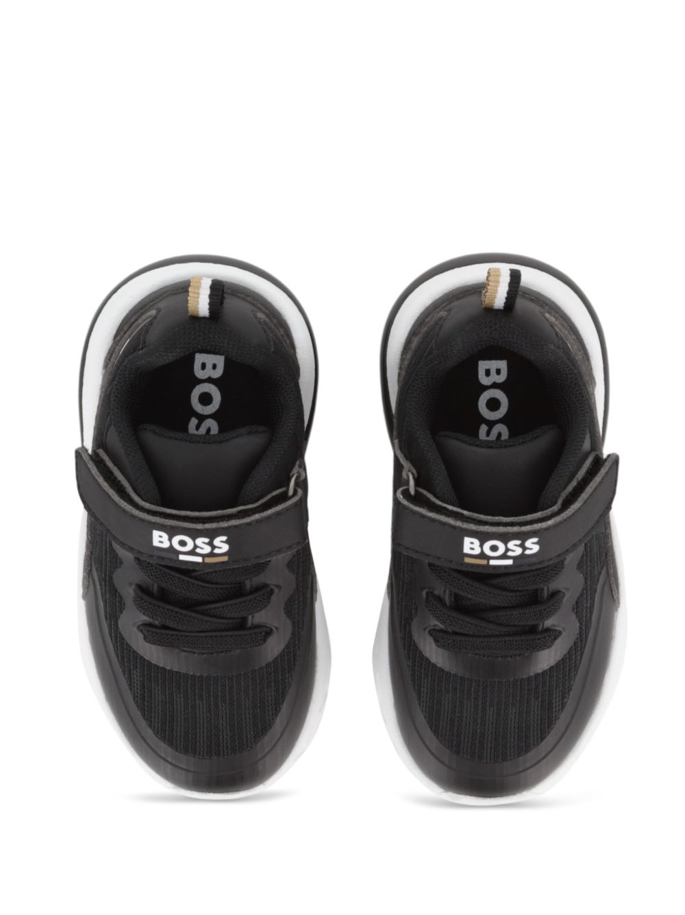 Sneakers per bambino Boss Kids nere con stampa con logo laterale J53543 09B BOSS KIDS